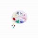 SILICONE RINGS, EXAGONAL BOX, 8 COLOURS